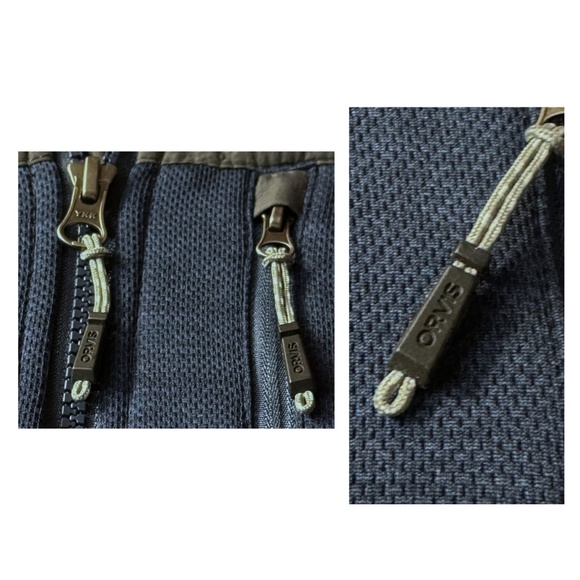 ORVIS Mens Full-Zip Jacket XL / Navy Colorblock Pockets Mock-Neck Logo - Outdoor - Picture 6 of 8